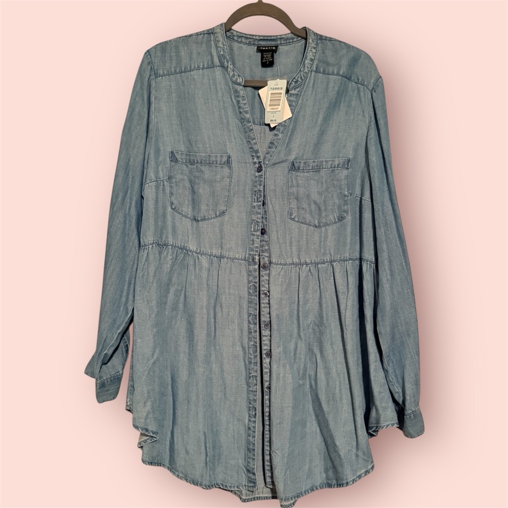 Torrid Light Blue Denim Tunic